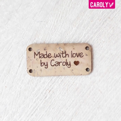 Label kurk met eigen tekst 2x4cm Label kurk met eigen tekst 2x4cm